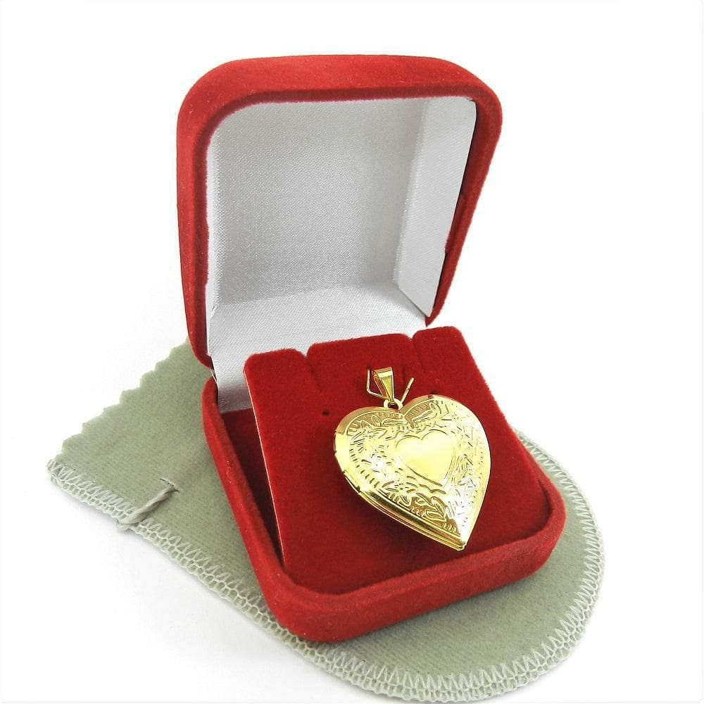 Pingente Coração Relicário 3Cm Folheado Ouro Pi157
