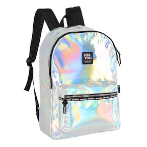 Mochila Costas 18 Juvenil Holográfica Prata Up4You Luxcel