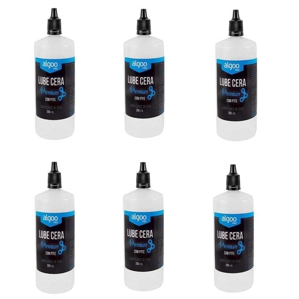 Kit 6 Lubrificantes Óleo Lube Cera Algoo 200 Mls Bicicleta
