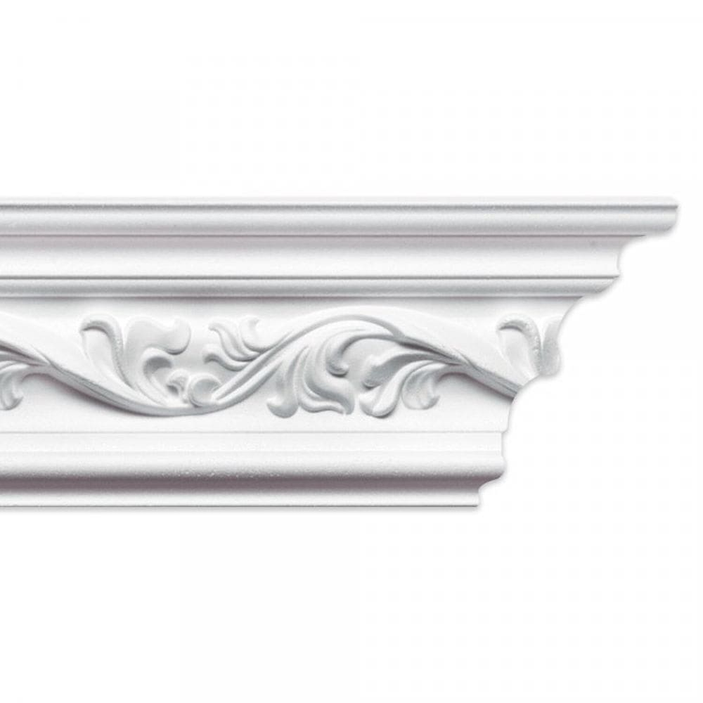 Kit com 3 Barras Roda Teto Andrea Perfil de Poliestireno Homestar 6m Branco