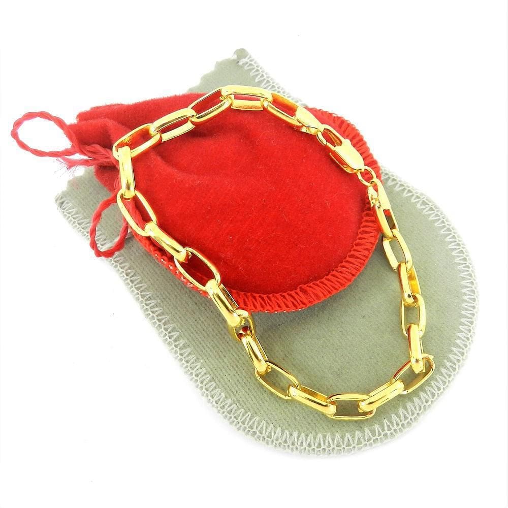 Pulseira Masculina 19Cm 5Mm Largura Folheada Ouro Pl300