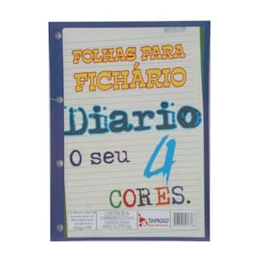 Folhas Para Fichário 4 Cores 96 Folhas 20X27Cm Tamoio