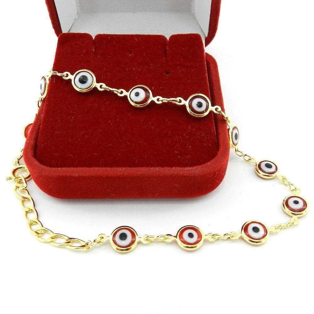Pulseira Olho Grego Folheada Ouro 6mm - Marca: Wnbijouterias
