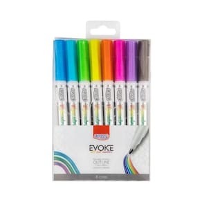 Marcador Artístico Brw Evoke Outline Ca8015 8 Cores