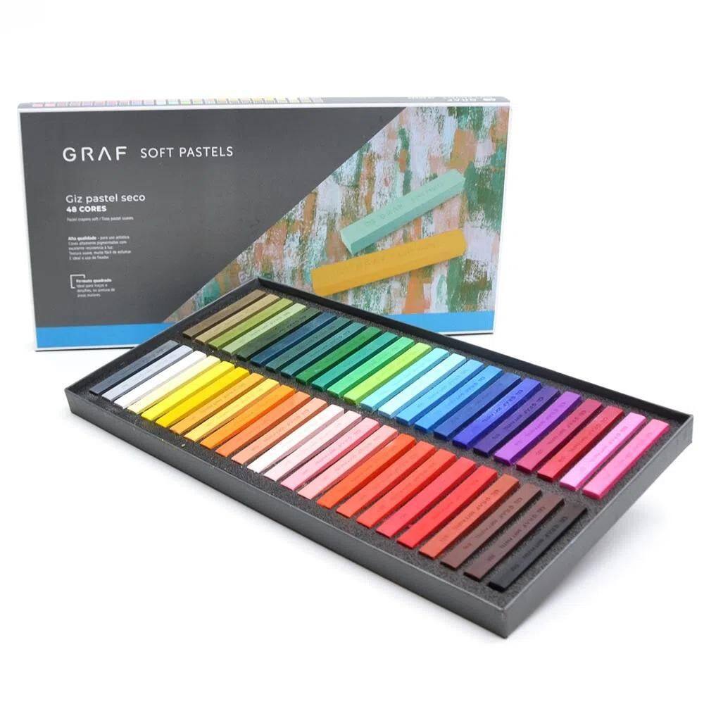 Giz Pastel Seco Cis Graf Soft Pastels Com 48 Cores