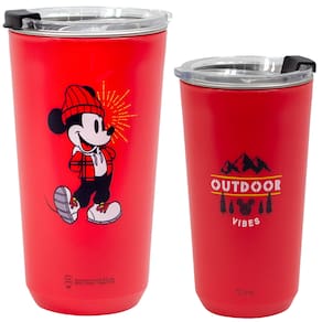 Copo Mickey Mouse Vermelho Térmico Quente Gelado 500ml Com Tampa Oficial Disney