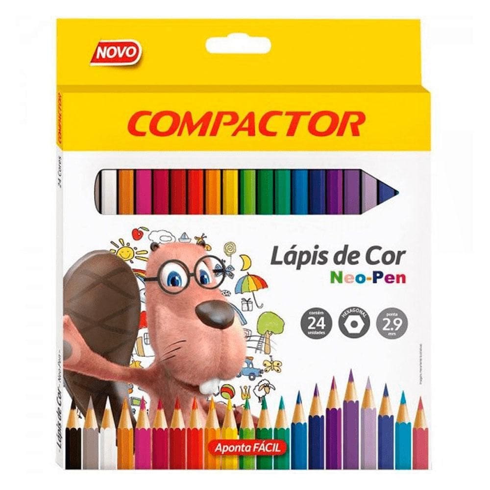 Lápis De Cor Compactor Neo-Pen 24 Cores