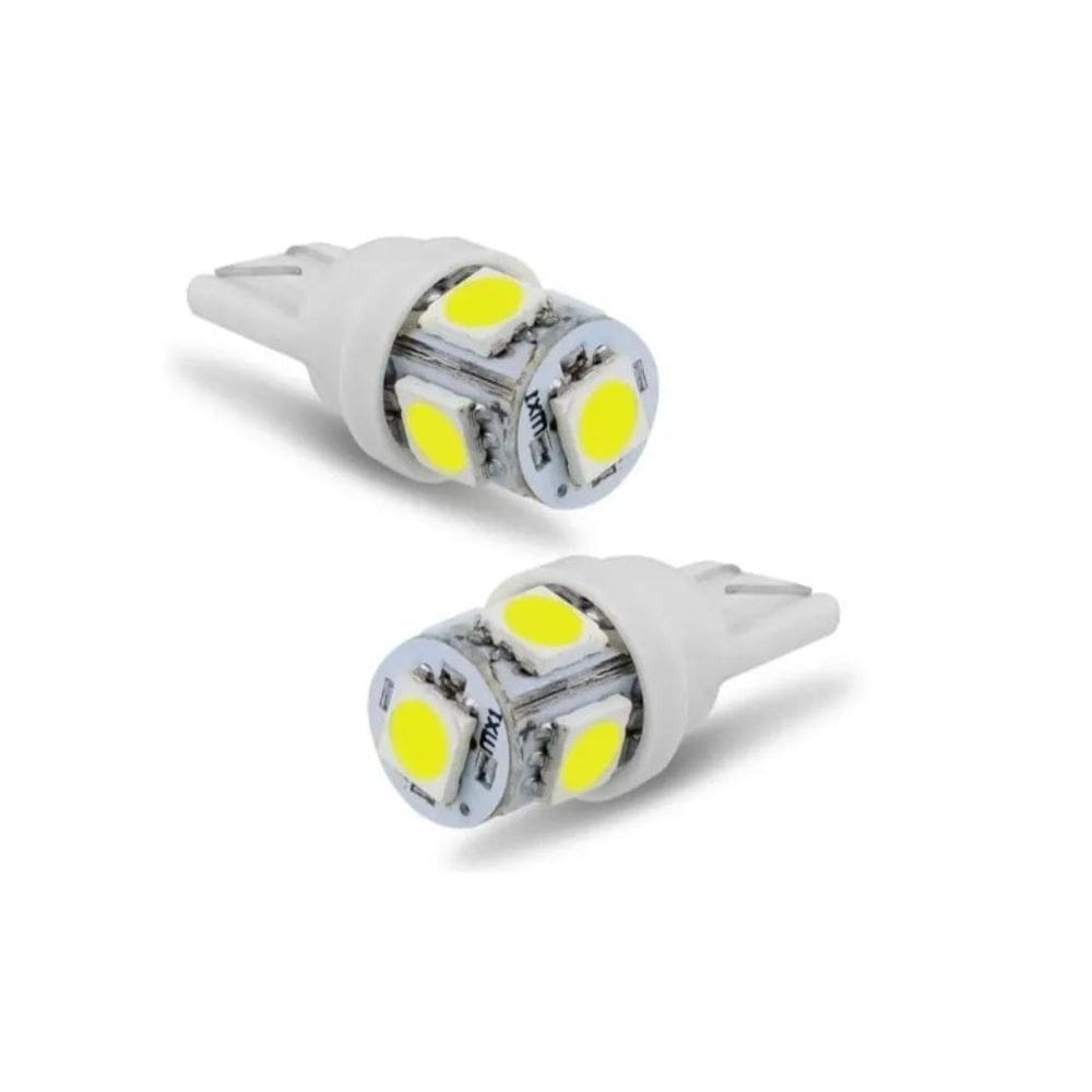 Kit Com 40 Lampadas Pingo 5 Leds T10 Xenon Super Branca