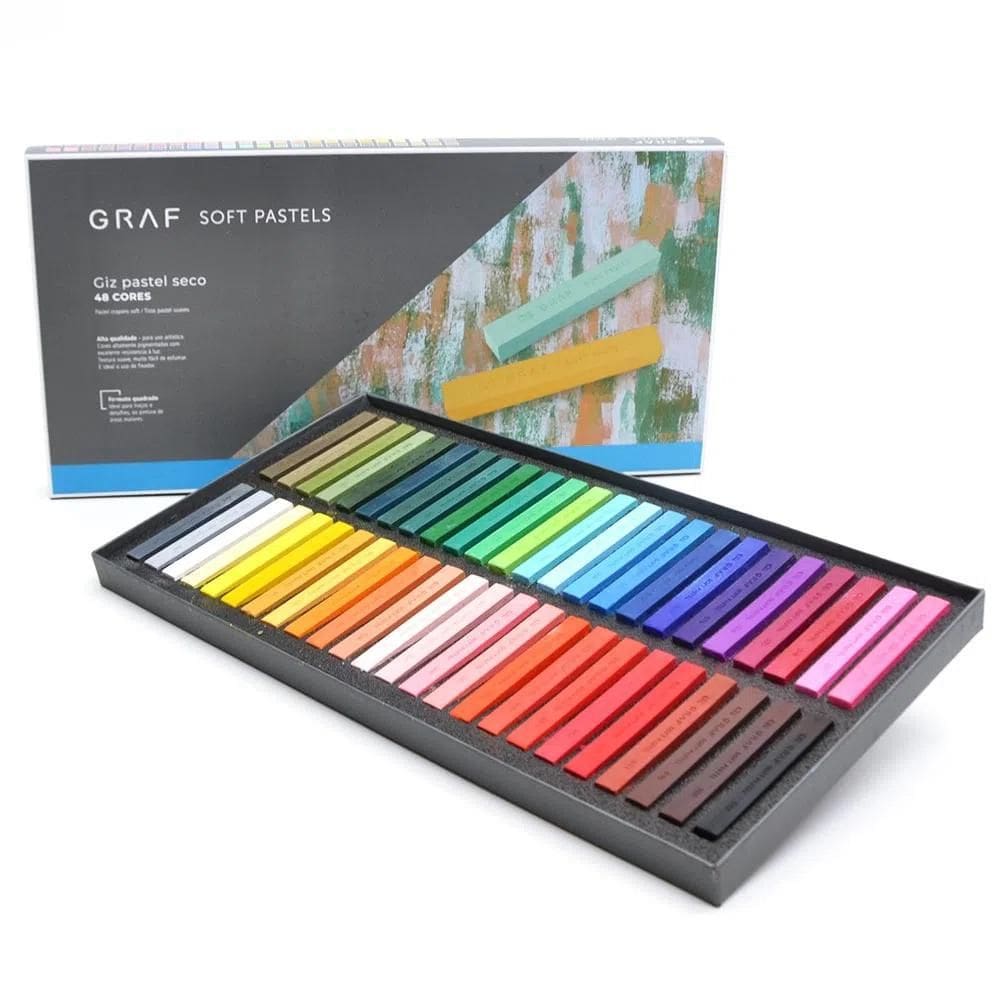 Giz Pastel Seco Cis Graf Soft Pastels Com 48 Cores