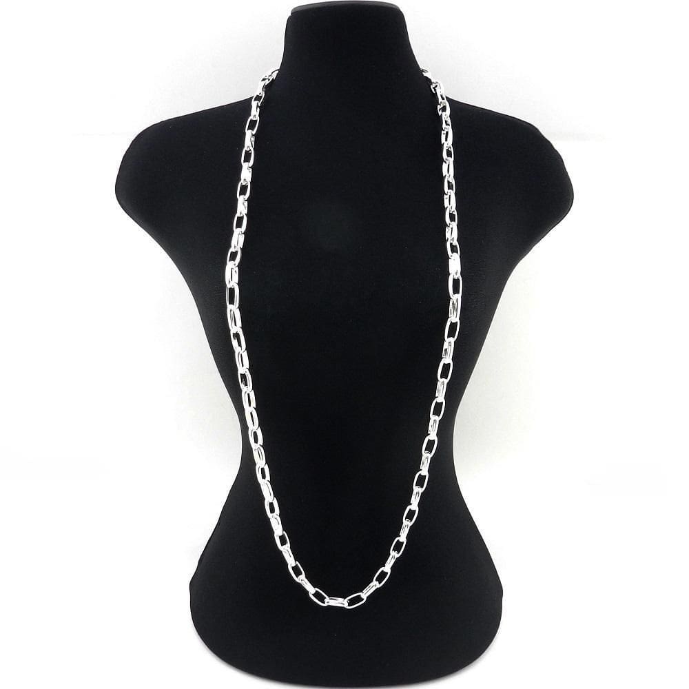 Corrente Masculina 70Cm 5Mm Largura Folheada Prata Cr363