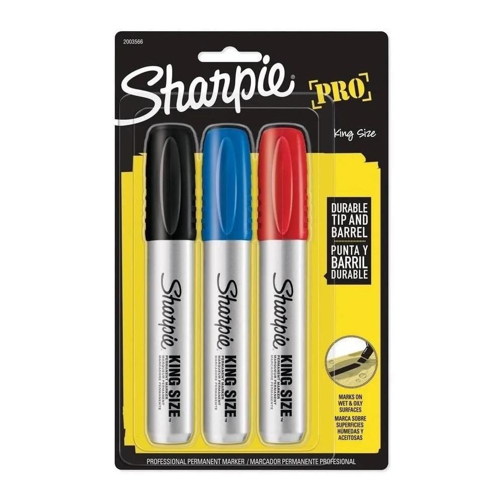 Marcador Permanente Sharpie King Size Com 3 Cores