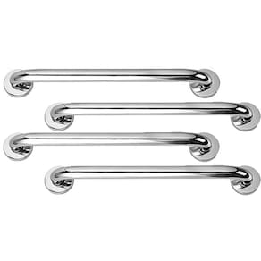 Barra Alça Apoio 50Cm Aço Inox Kit 4 Uni Anti Queda Idoso Gestante Criança Acessibilidade Box Banheiro