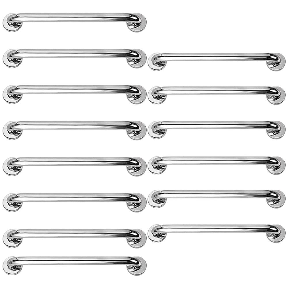 Alça Apoio 50cm Aço Inox Kit 14 Uni Idoso Gestante Cadeirante Box Banheiro Escada Corrimao Previne Acidentes