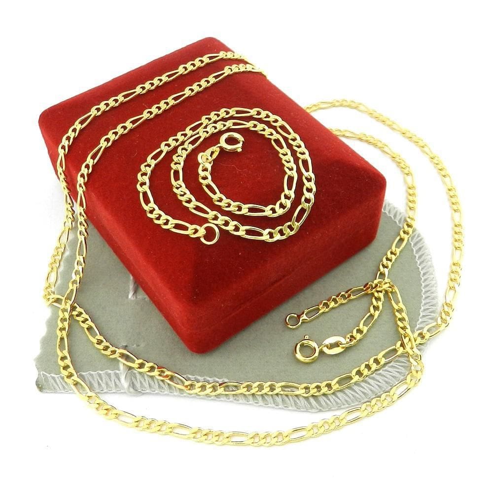 Corrente Masculina 80Cm 3Mm + Pulseira Folheada Ouro Cr711A