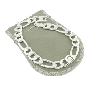 Pulseira Masculina 21Cm 1Cm Largura Folheada Prata Pl135