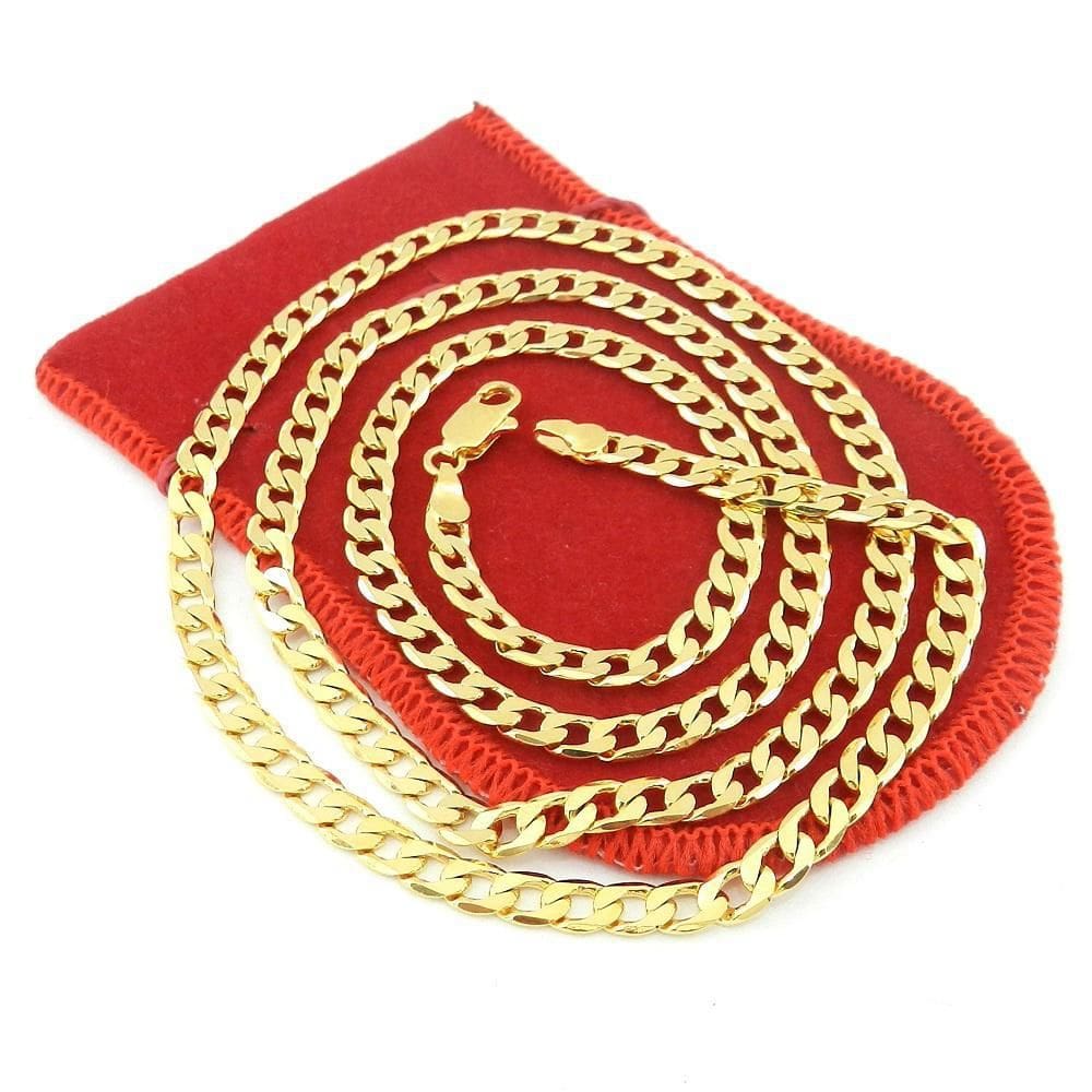 Corrente Feminina 45Cm 5Mm Largura Folheado Ouro Cr509