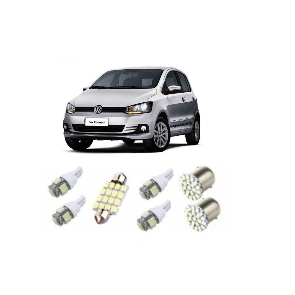 Led Pingo E Torpedo Vw Fox 1G Farolete Placa Teto Ré Kit