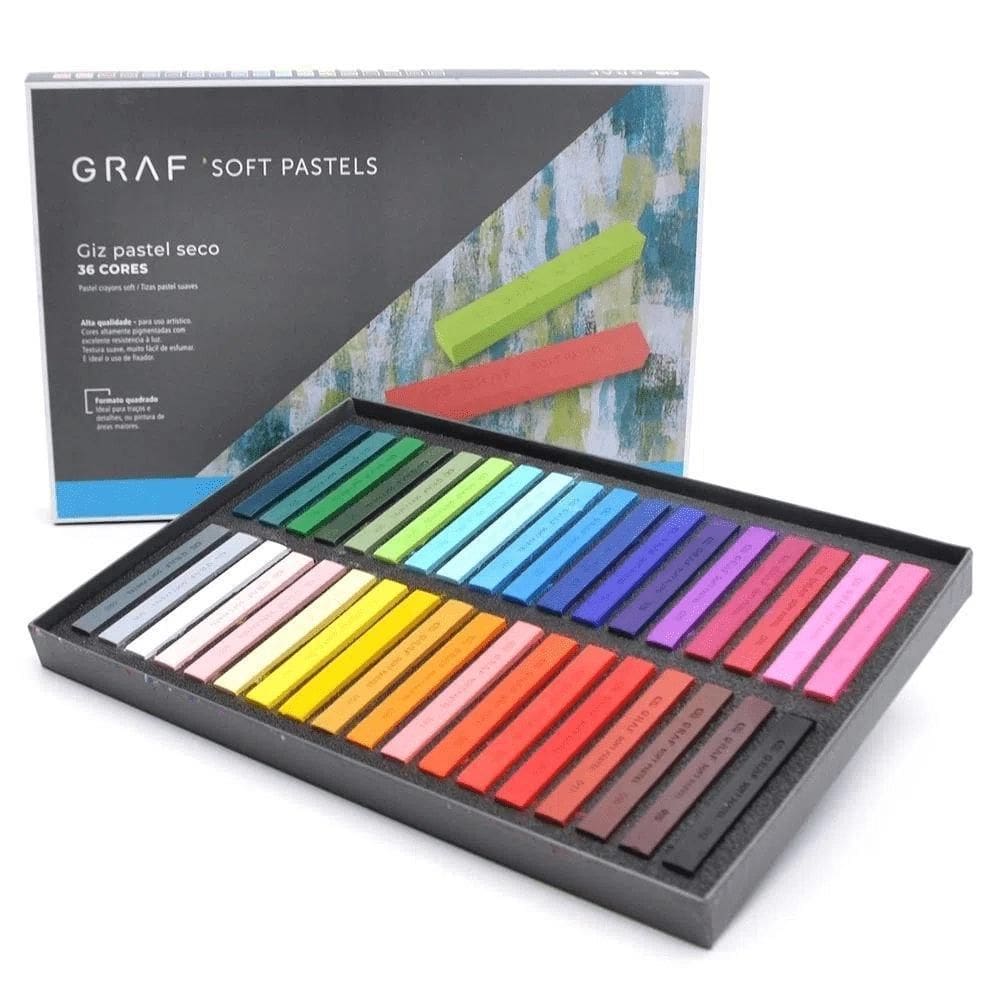 Giz Pastel Seco Cis Graf Soft Pastels Com 36 Cores