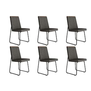 Cadeira Sala de Jantar Lira 1752 Kit 6 Uni Preto/Grafite - Preto - Carraro
