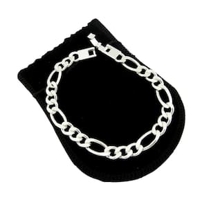 Pulseira Masculina 18Cm 7Mm Largura Folheada Prata Pl199