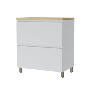 Balcão de Cozinha 80 Cm Rainha 1 Porta 1 Gaveta 100% Mdf Branco/Natural - Nesher