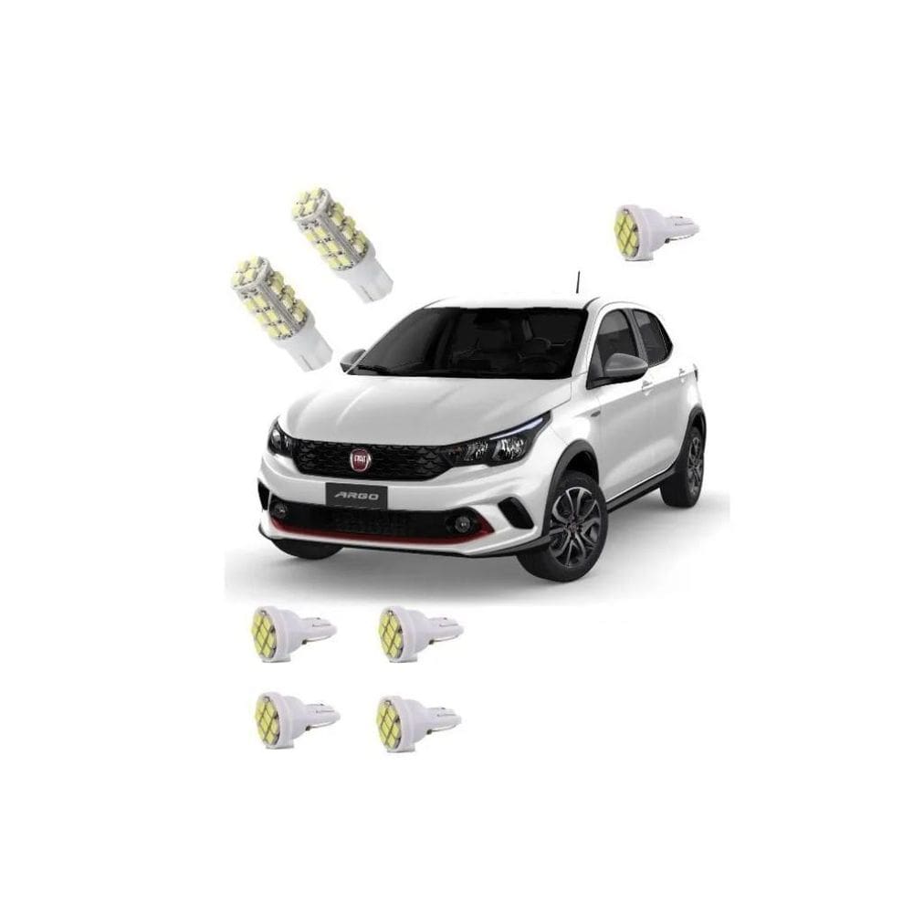 Kit Lâmpadas Led Fiat Argo Pingo Torpedo Super Branca