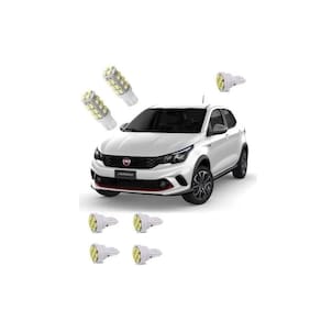 Kit Lâmpadas Led Fiat Argo Pingo Torpedo Super Branca