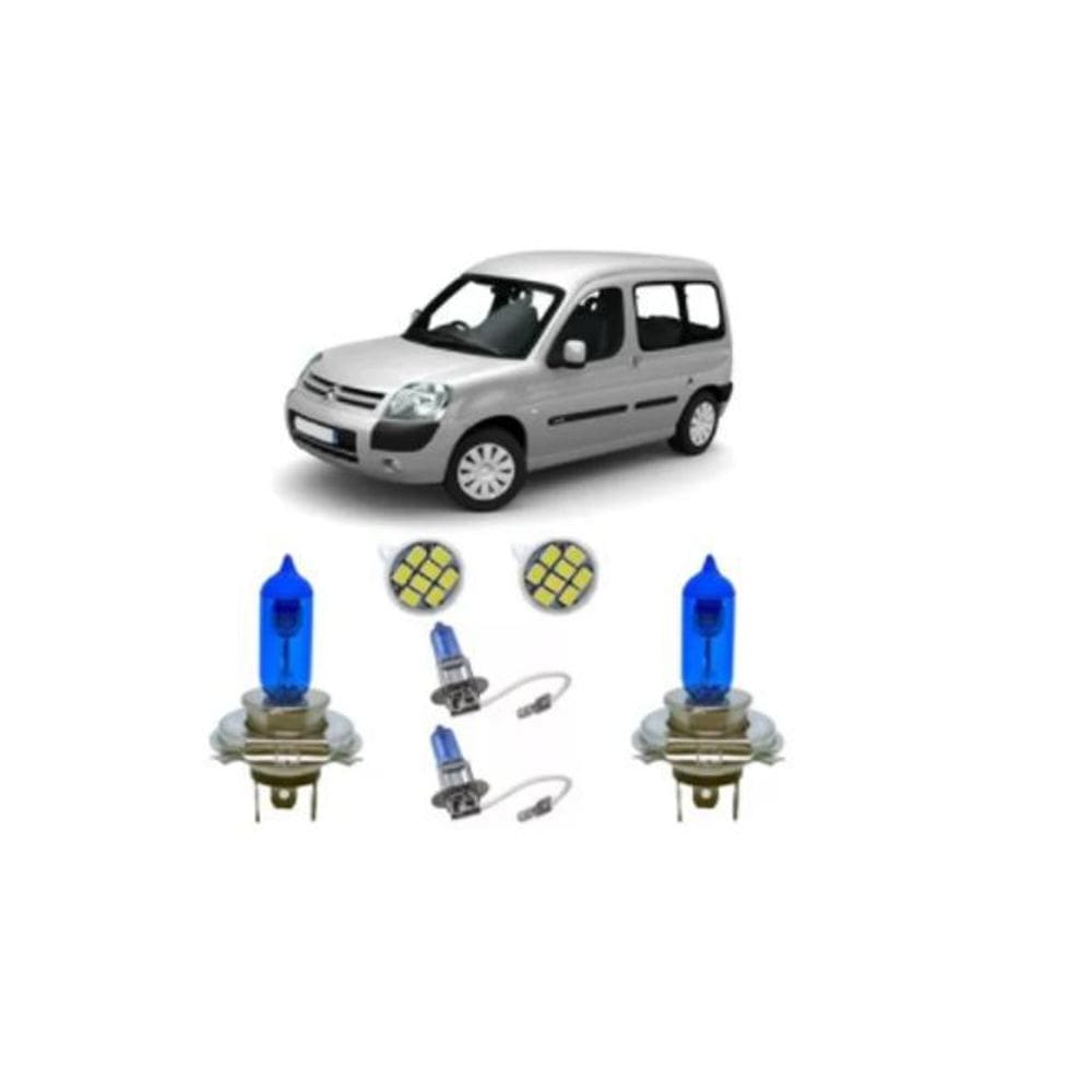 Kit Lâmpada Super Branca Citroen Berlingo Alto Baixo Milha