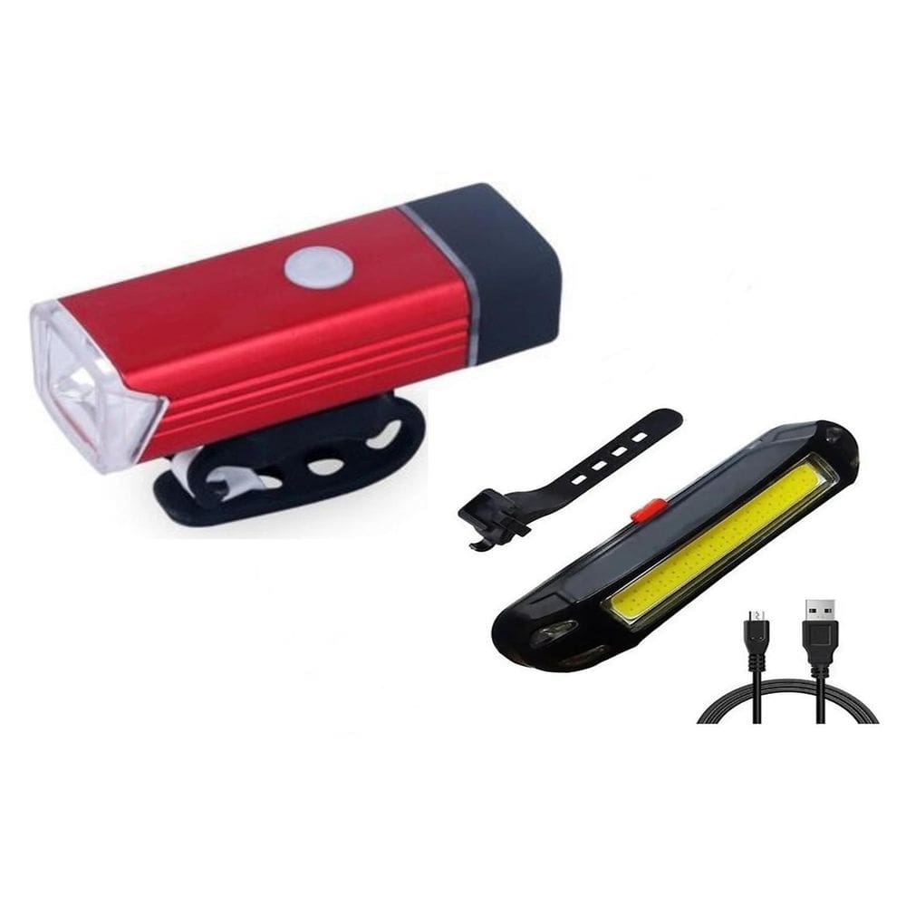 Kit Bike Mtb Ciclista Farol De Alumínio E Pisca Traseiro Vds