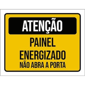 Placa Atenção Painel Energizado Não Abra Porta 36X46