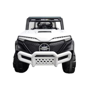 Carro Elétrico Infantil 12V Branco Quadriciclo Jipe Led 2Em1