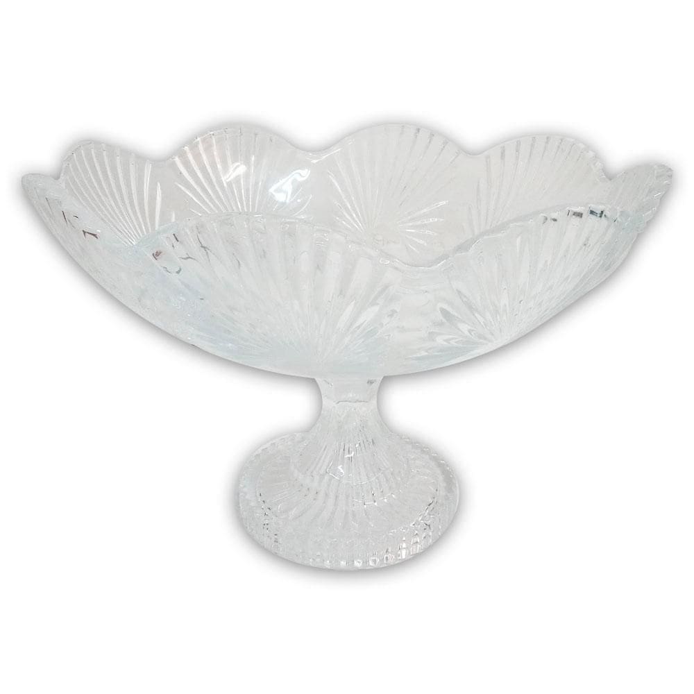 Enfeite Centro De Mesa Com Suporte 21Cm Vidro Cristal Cromus