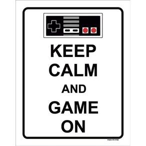 Placa Decorativa - Keep Calm And Game On 36X46