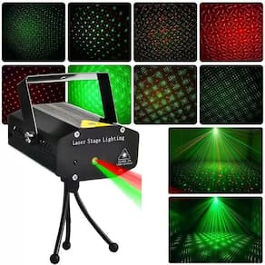 Mini Laser Stage Lighting Projetor Raio Holografico Dj Festa