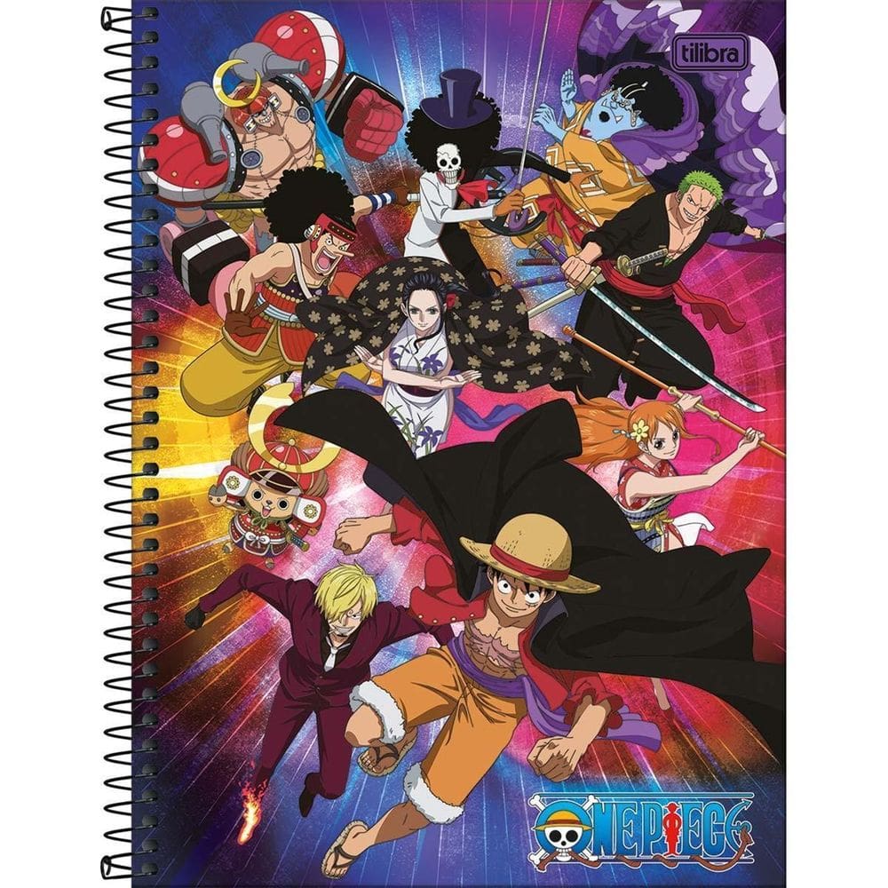 Caderno One Piece Capa Dura Espiral 80F 1 Matéria Escolar