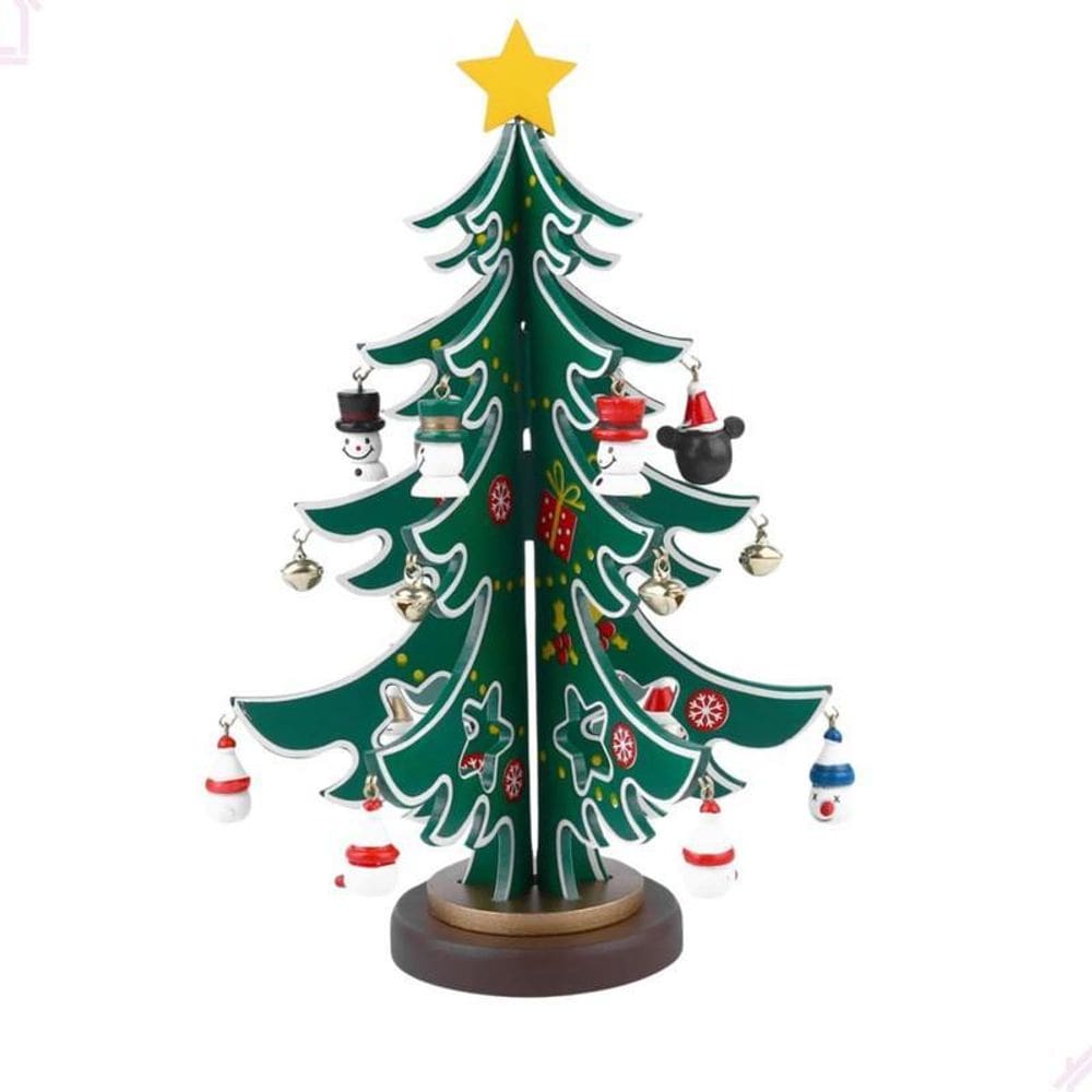 Enfeite Natalino Mini Árvore De Natal Luxo De Mesa Madeira