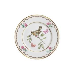 Conjunto 6 Pratos De Sobremesa Sweet Bird Filete Ouro 21Cm