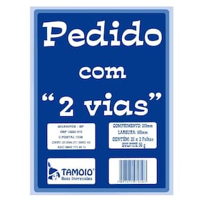 Bloco Pedido 1/18 Tamoio 2 Vias Médio 50 Folhas 1009 Com 20