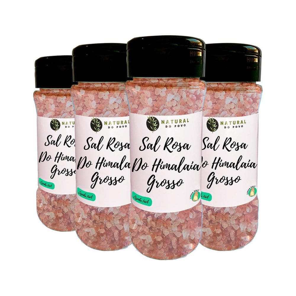 Sal Rosa Superior Himalaia Grosso Kit 4 Pote Com Dosador 50G