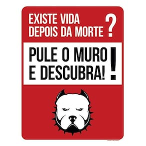 Placa Cão Bravo Existe Vida Após Morte Pule Muro 36X46