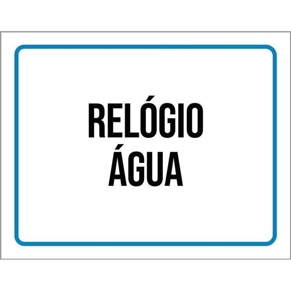 Placa Ambiente Sinalização Setor Relógio Água 36X46