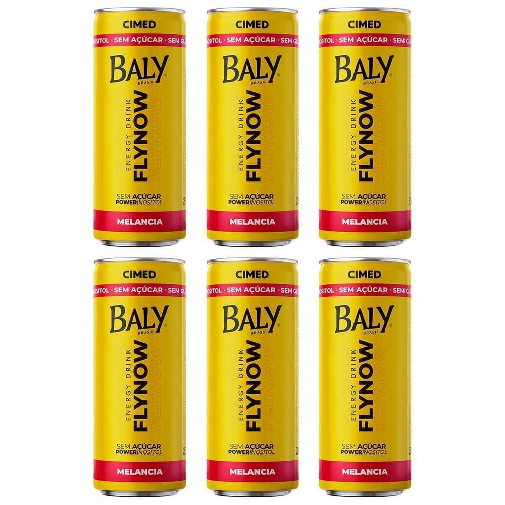 Energético Baly Flynow Sem Açúcar Sabor Cimed 250Ml Melancia
