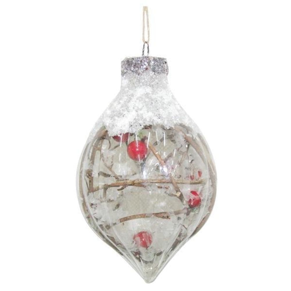 Enfeite De Natal Oval Transparente Arvore/Mesa/Porta 10Cm