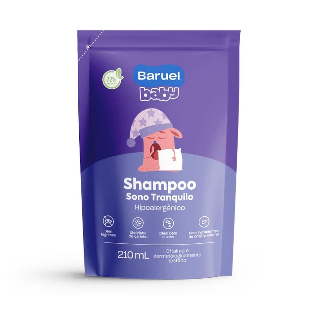 Shampoo Sono Tranquilo Refil Baruel Baby 210Ml Baruel