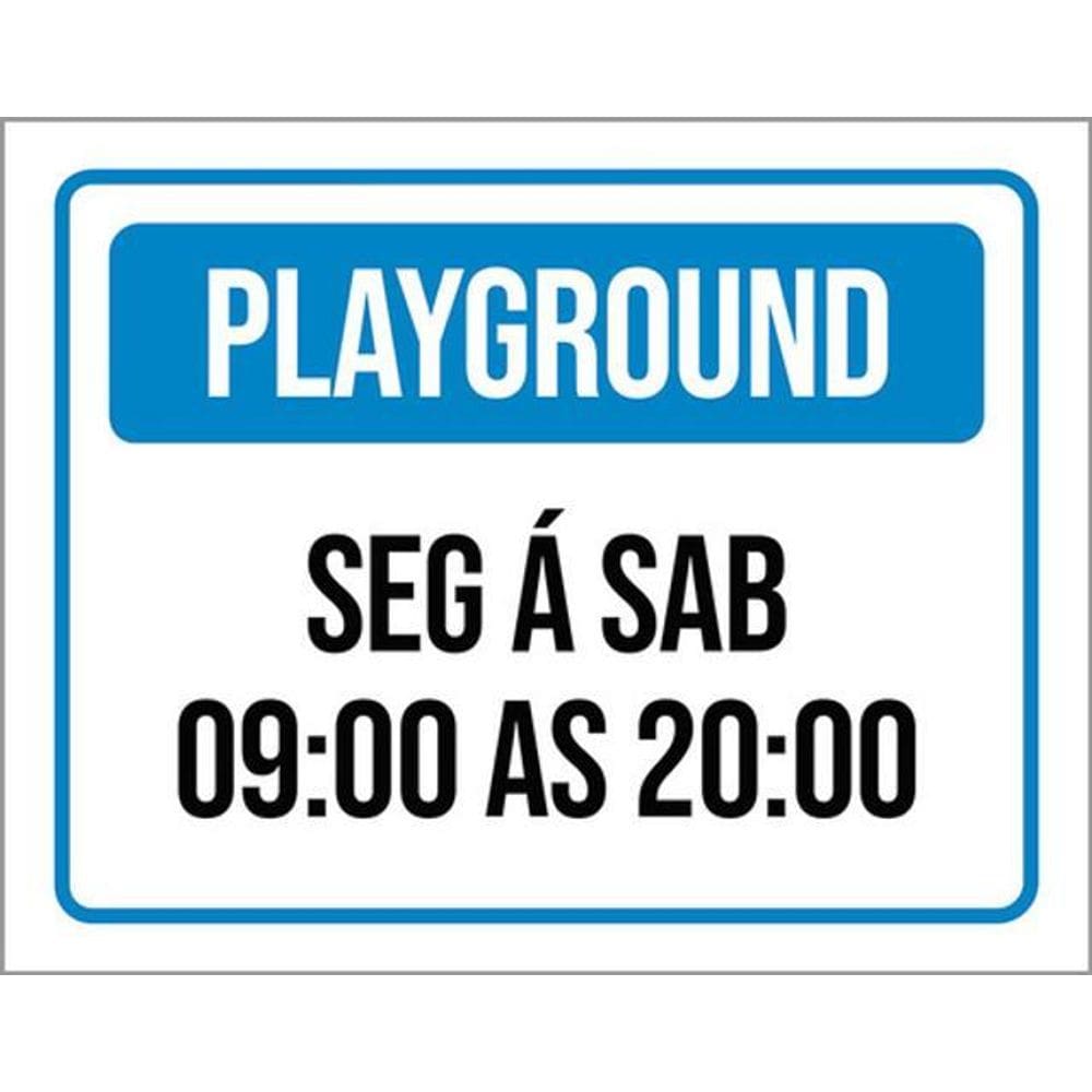 Kit 3 Placas Playground Segunda Sábado