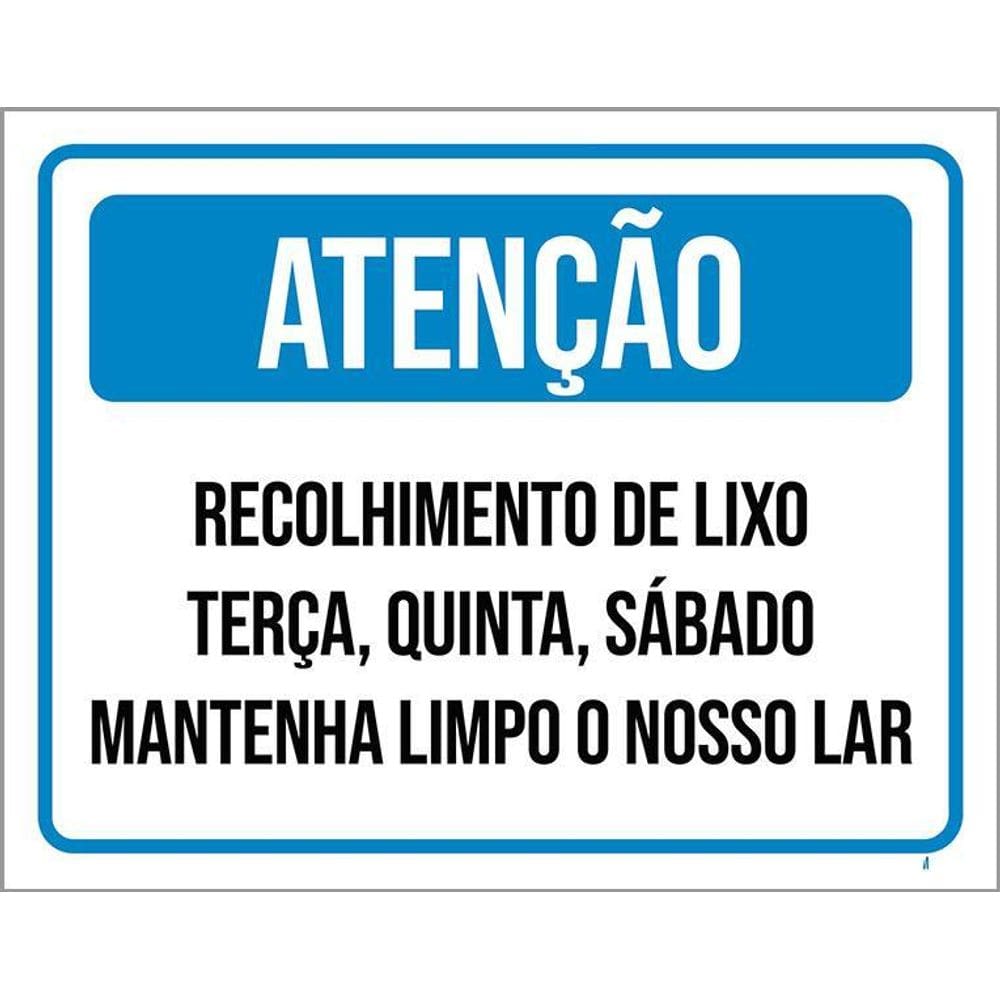 Kit 3 Placas Atenção Recolhimento De Lixo Mantenha Limpo