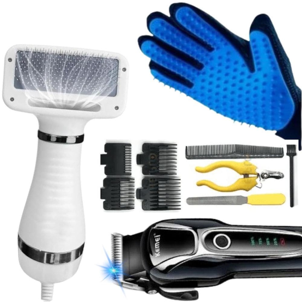 Kit De Grooming: Máquina Tosa 1991, Secador E Luva