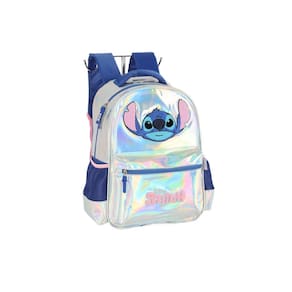 Mochila De Costa Prata Stitch Disney Classics Holográfica