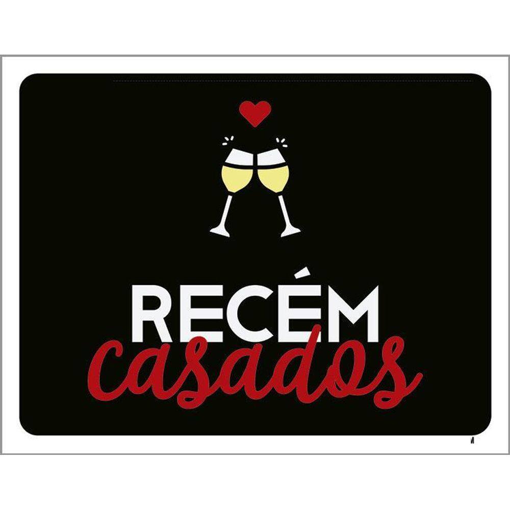 Placa Decorativa - Recém Casados 36X46