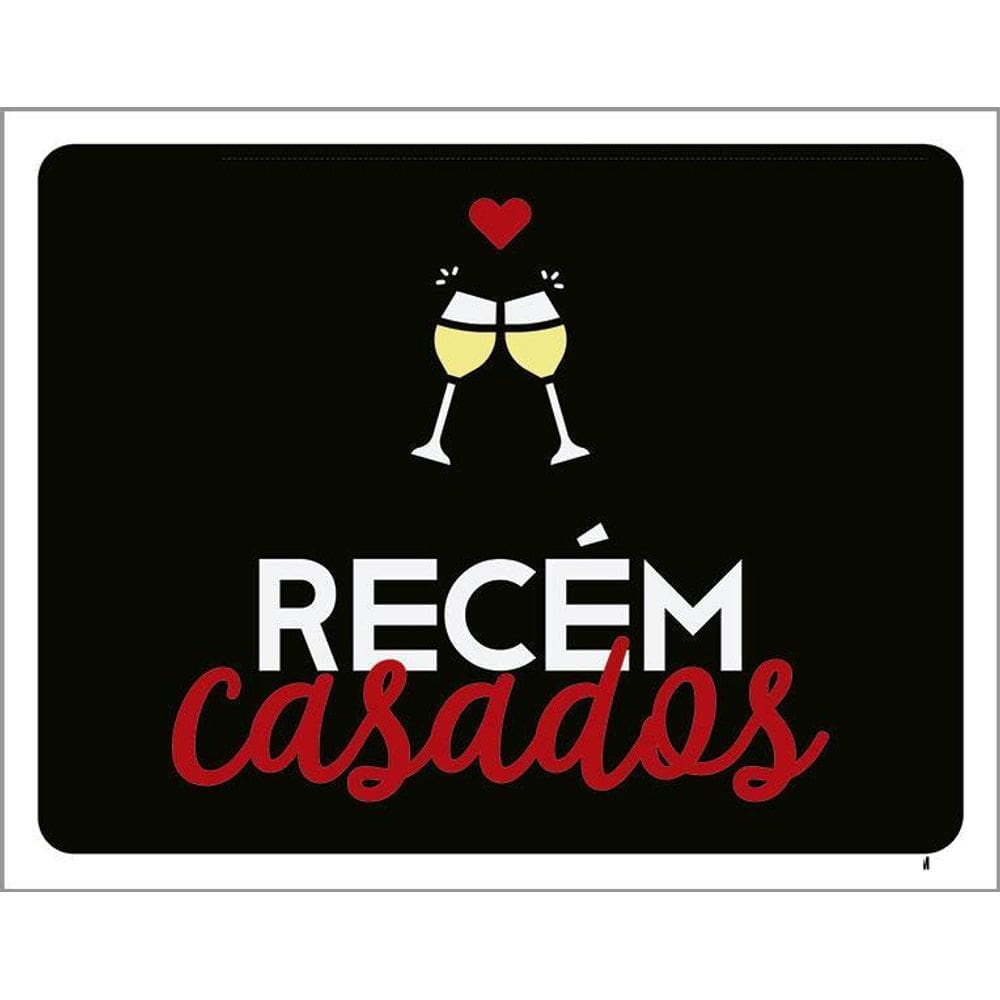 Placa Decorativa - Recém Casados 36X46